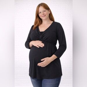 Black Babydoll Maternity Top by New Recruit